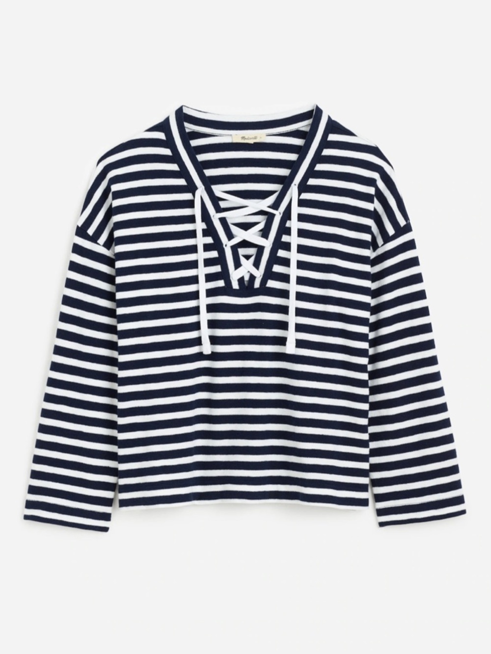 Madewell Lace-Up Long-Sleeve Tee